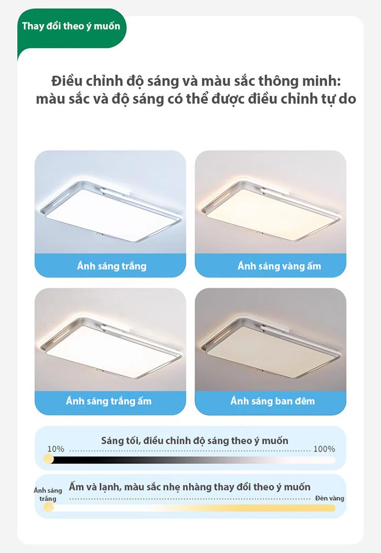 Đèn LED ốp trần chữ nhật hiện đại thông minh NVC135 10