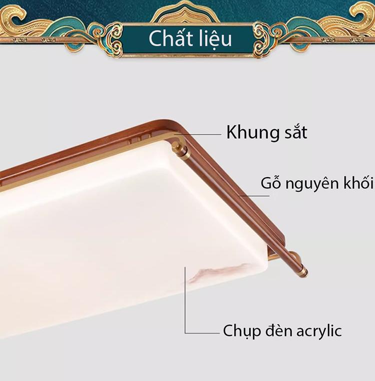 Đèn trần Led chữ nhật phong cách Á Đông đương đại NVC898 7