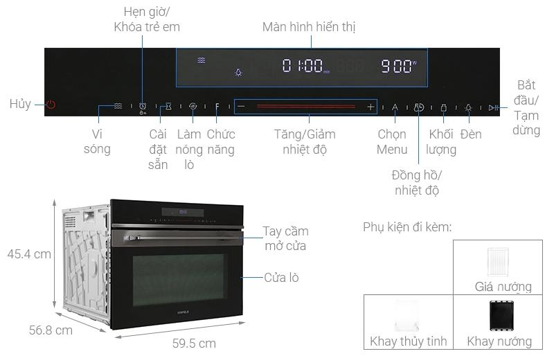 Lò nướng kết hợp vi sóng HCO-8T50A Hafele 538.01.431