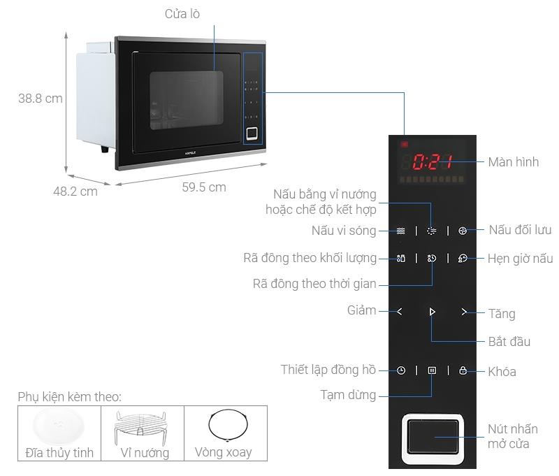 Lò vi sóng âm tủ 32 lít HM-B38C Hafele 538.01.111