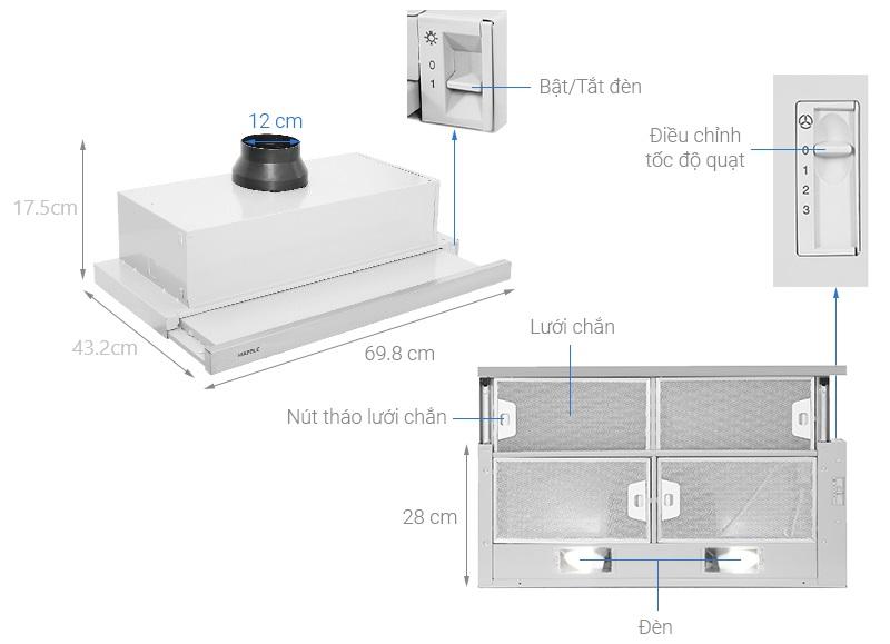 Máy hút mùi âm tủ bếp HH-S70A Hafele 533.89.031 4