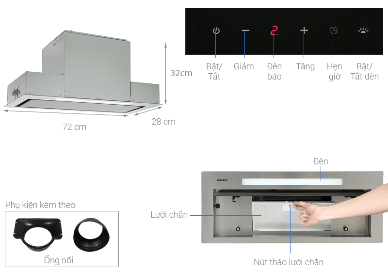 Máy hút mùi âm tủ cao cấp HH-BI72A Hafele 533.80.027 4