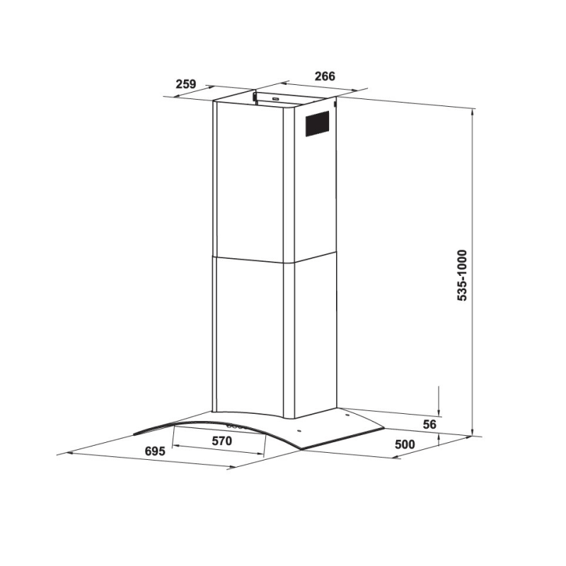 Máy hút mùi gắn tường HH-WT70A 70cm Hafele 533.86.807