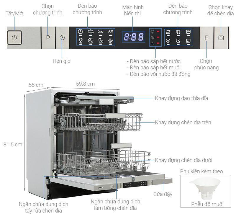 Máy rửa chén âm toàn phần Hafele HDW-FI60AB 538.21.330 5