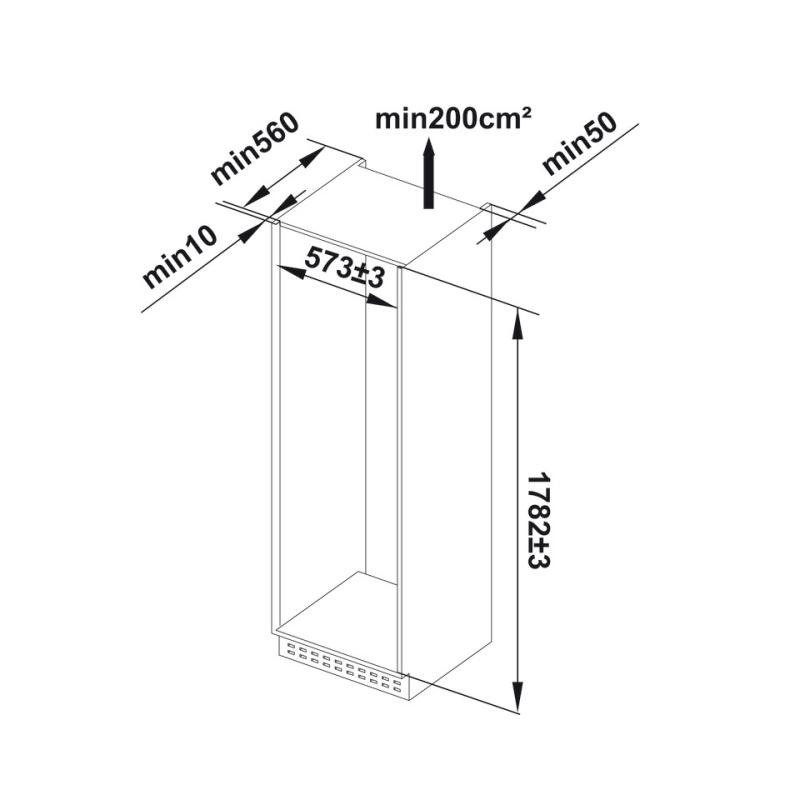 Tủ lạnh âm 2 cánh 257L HF-BI60X Hafele 534.14.080