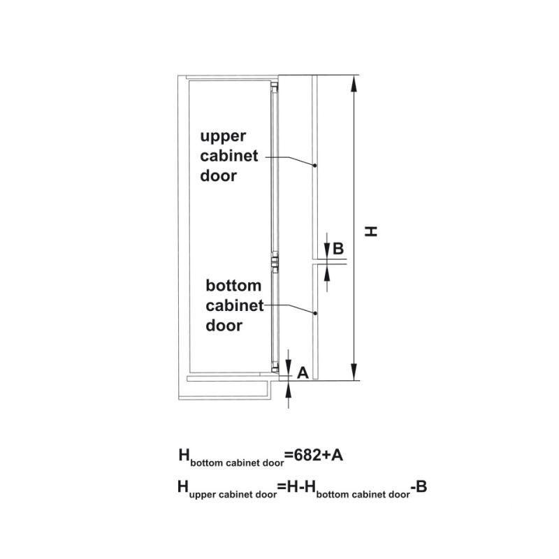 Tủ lạnh âm 2 cánh 257L HF-BI60X Hafele 534.14.080