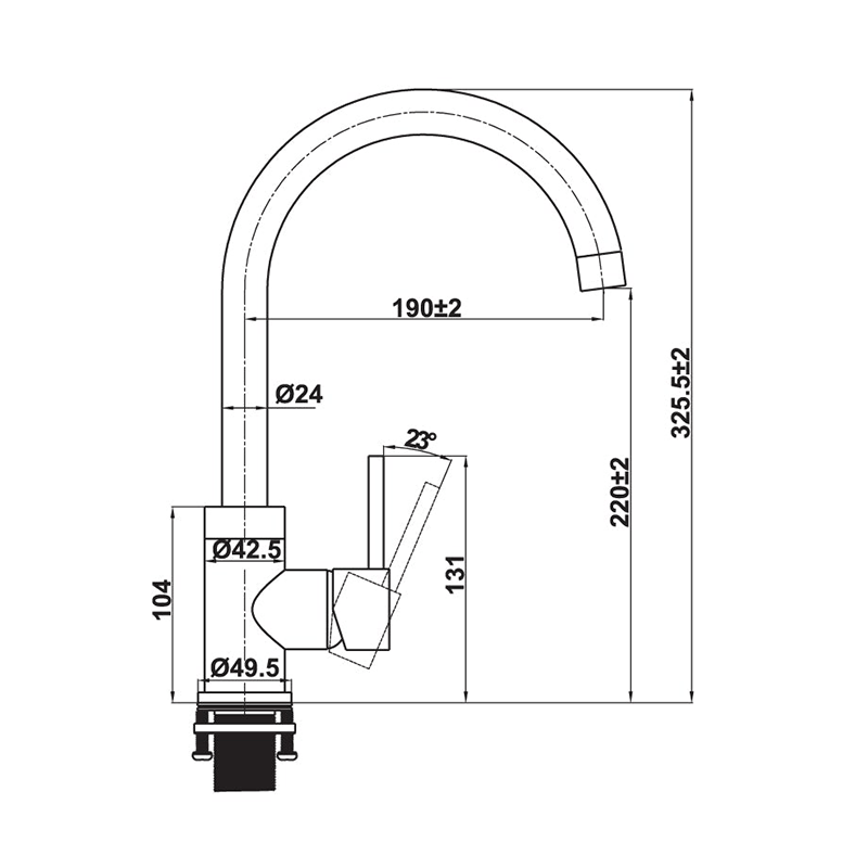 Vòi rửa chén HT21-CH1F220C Hafele 577.55.240 4