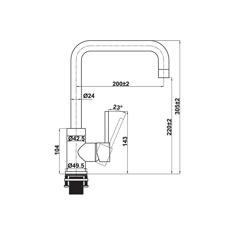 Vòi rửa chén HT21-CH1F220U Hafele 577.55.250 2