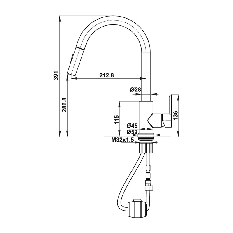 Vòi rửa chén HT21-CH1P287 Hafele 577.55.230