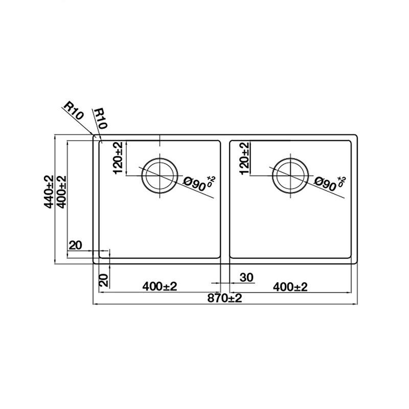 Chậu rửa bát Inox hai ngăn HS24-SSN2S Hafele 567.24 9