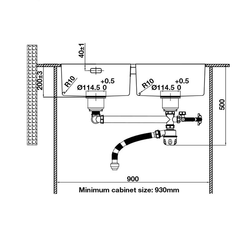 Chậu rửa bát Inox hai ngăn HS24-SSN2S Hafele 567.24 10