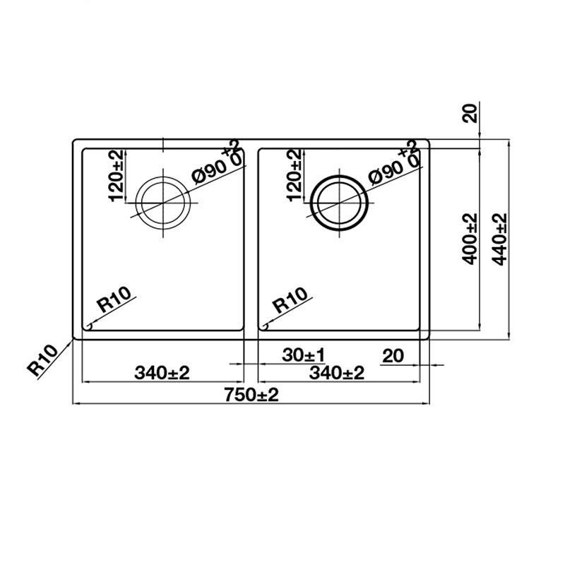 Chậu rửa bát Inox hai ngăn HS24-SSN2S Hafele 567.24 5