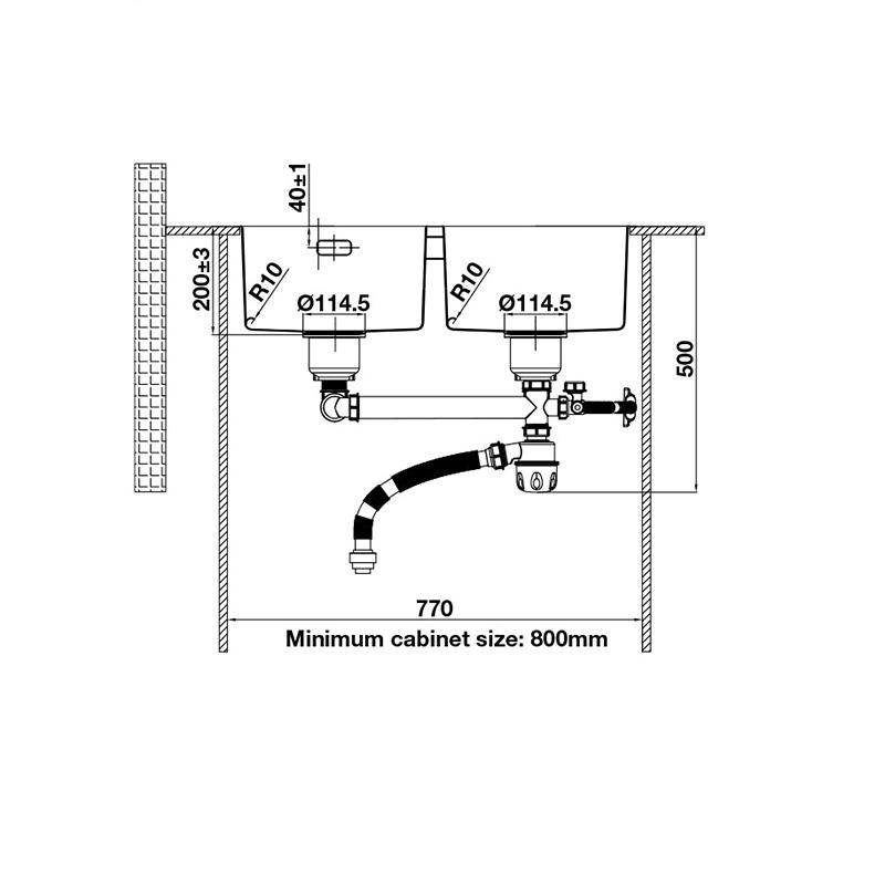 Chậu rửa bát Inox hai ngăn HS24-SSN2S Hafele 567.24 6