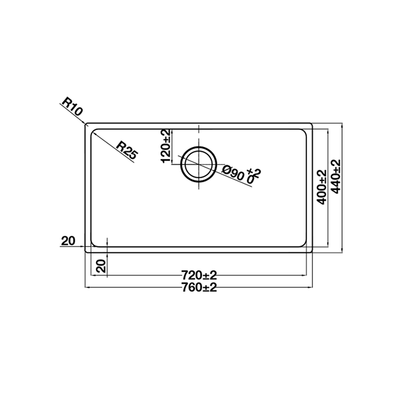 Chậu rửa chén bát HS24-SSN1S-760 Hafele 567.24.407