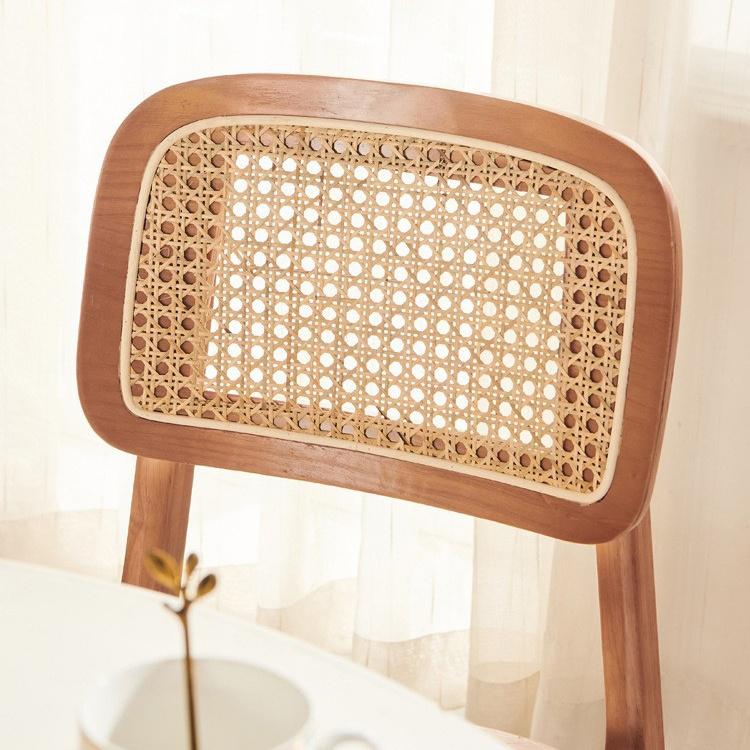Ghế ăn khung gỗ phối mây kiểu Bắc Âu AW671 13