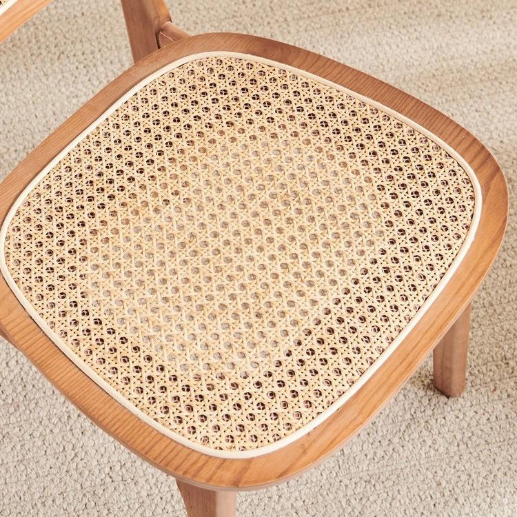 Ghế ăn khung gỗ phối mây kiểu Bắc Âu AW671 15