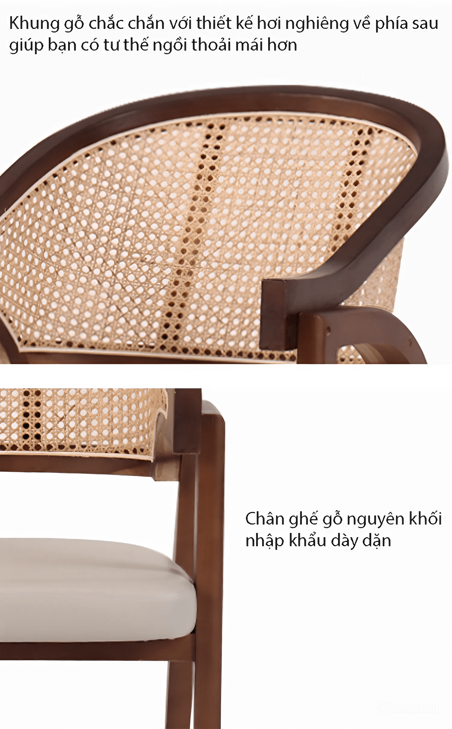 Ghế ăn mây đan phối đệm ngồi nhiều màu AW113 7