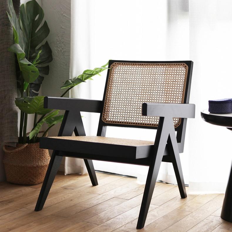 Ghế Chandigarh khung gỗ phối mây đan AW628 9