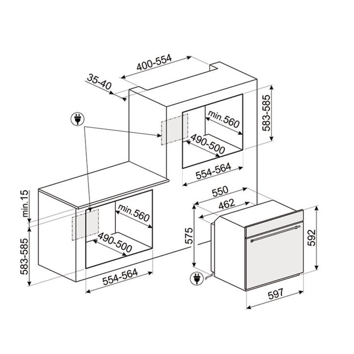 Lò nướng đối lưu âm tủ Hafele 536.64.753