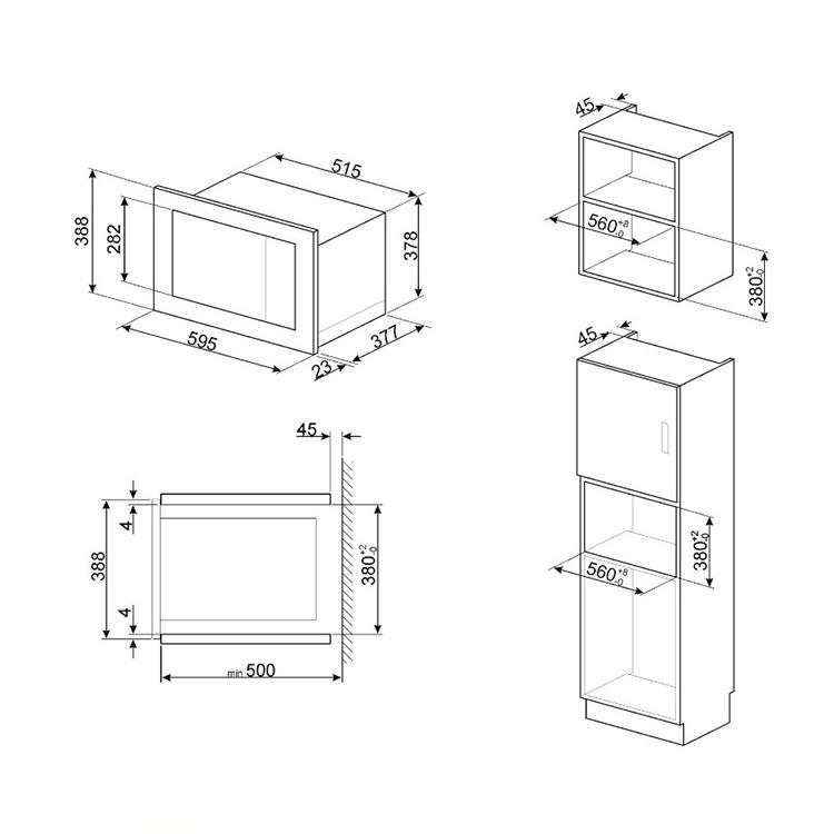 Lò vi sóng kết hợp nướng Classica Smeg FMI325X 536.34.161 9