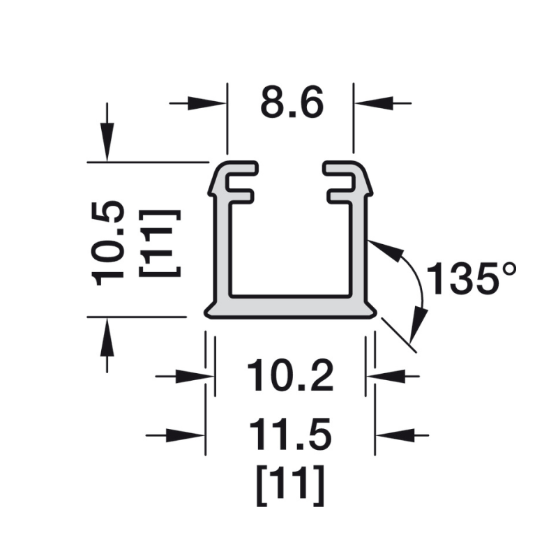 Máng nhựa đèn Led lắp âm Hafele 833.72.898