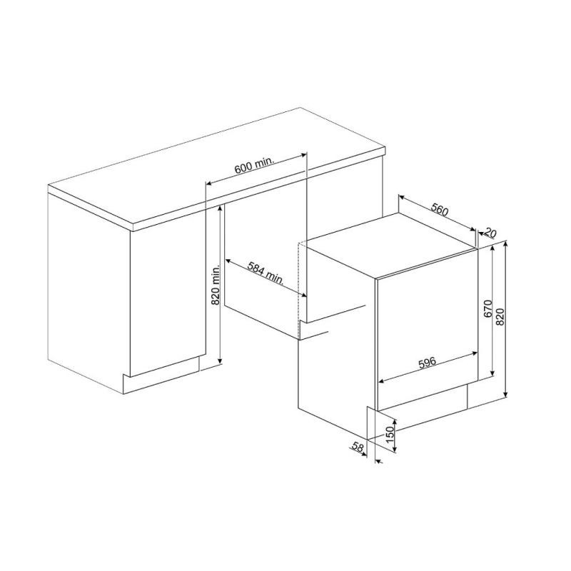 Máy giặt kết hợp sấy lắp âm tủ Hafele 536.94.160