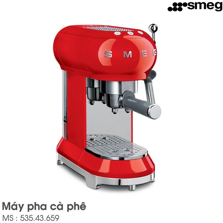 Máy pha cà phê Smeg màu đỏ ECF01RDEU 535.43.659 5