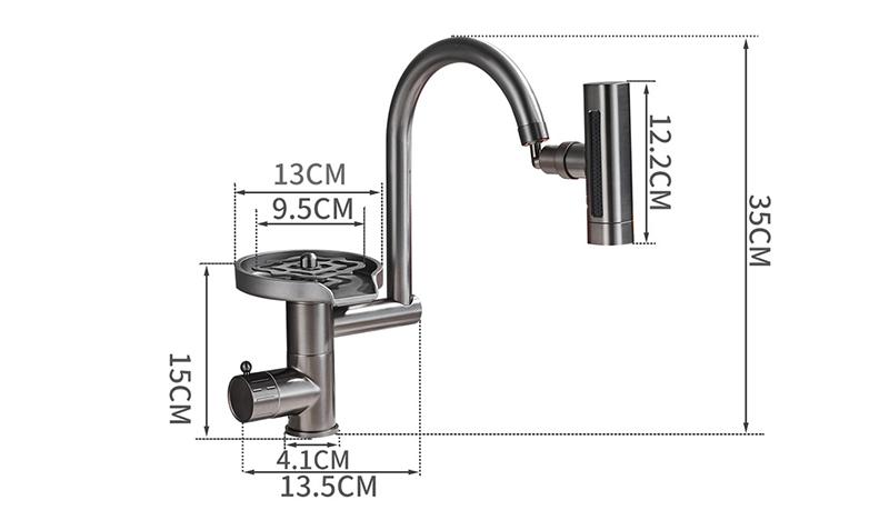 Vòi lavabo nóng lạnh xoay 360 độ đa năng SX8702
