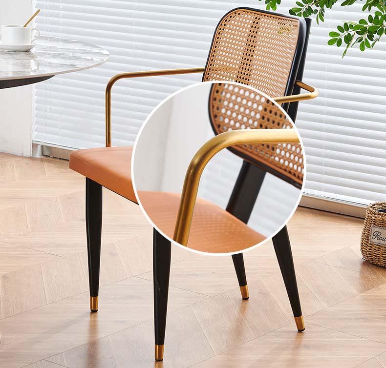 Ghế cafe lưng mây đan thư giãn có tay vịn LXY6870 9