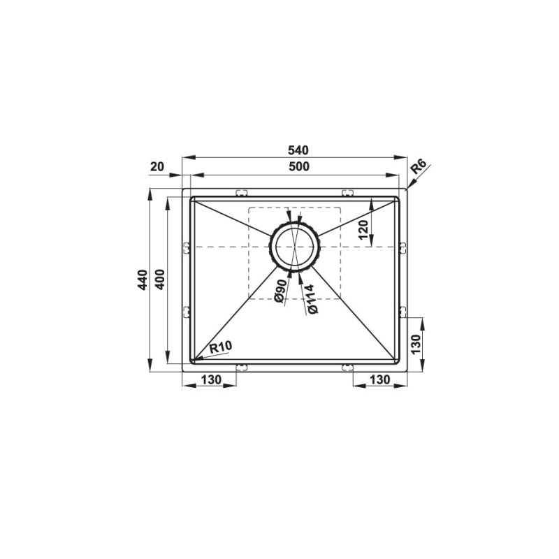 Chậu Inox HS21-SSN1S60 Hafele 567.96.300