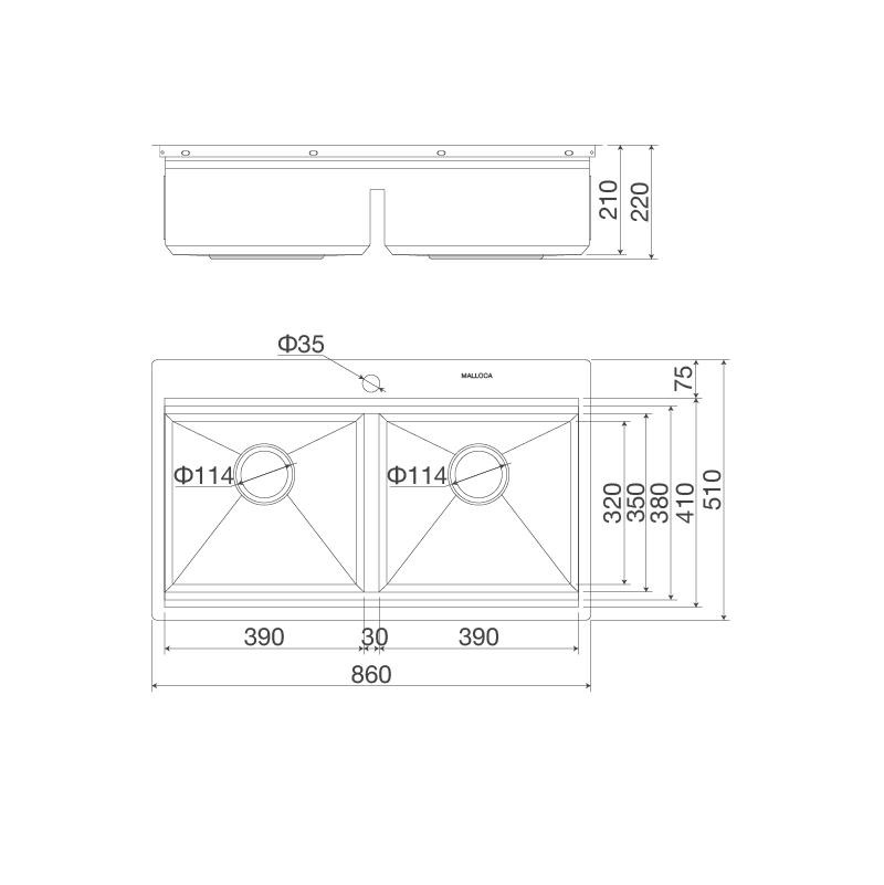 Chậu rửa bát cao cấp bán thủ công Malloca 862 11