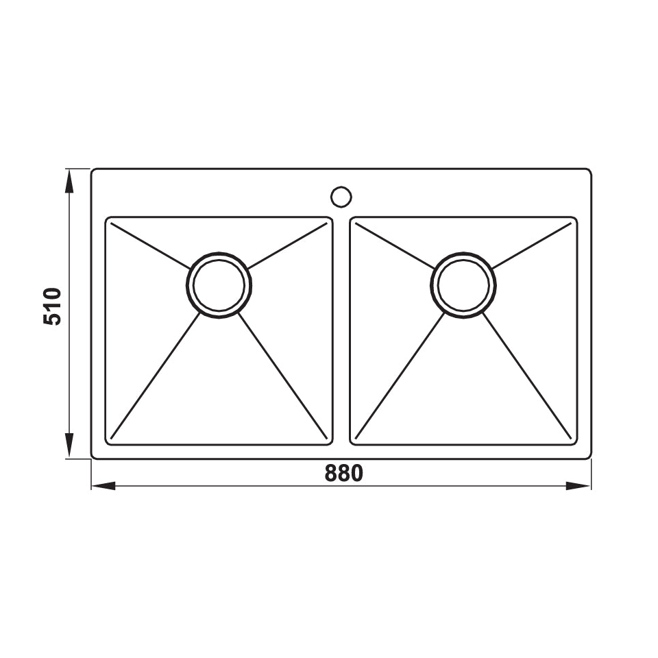 Chậu rửa bát đôi Inox HS-SD8851 Hafele 567.20.537