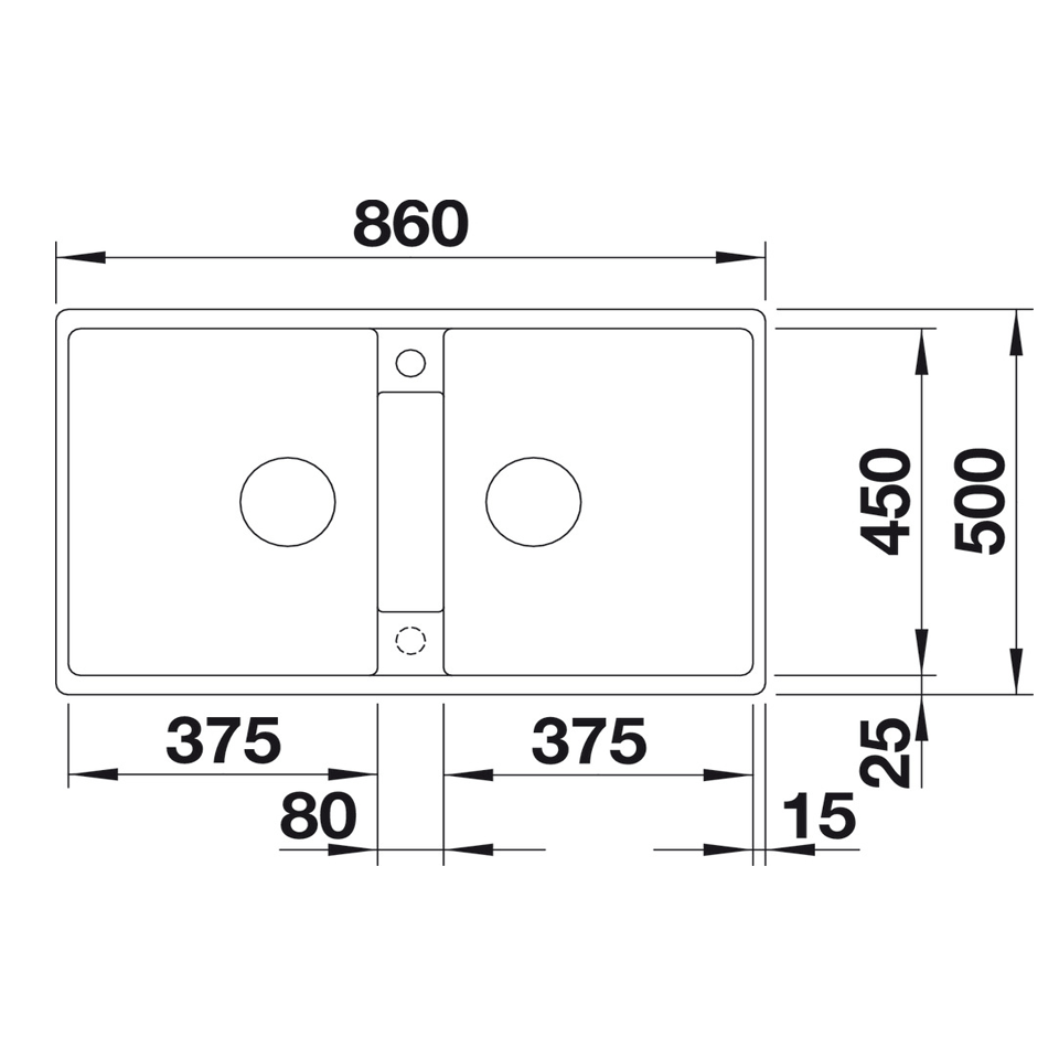 Chậu rửa chén đôi Blancozia Hafele 567.68.349