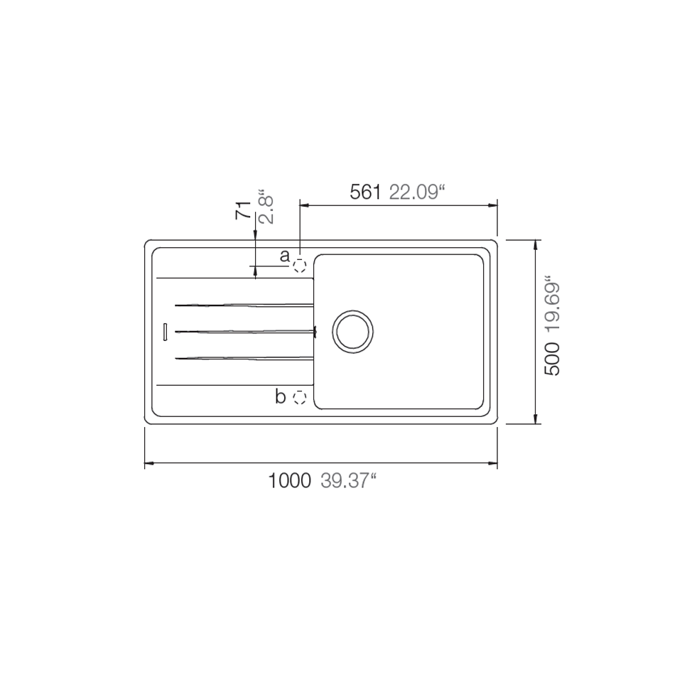 Chậu rửa chén HS20-GED1S60 Hafele 570.32.830