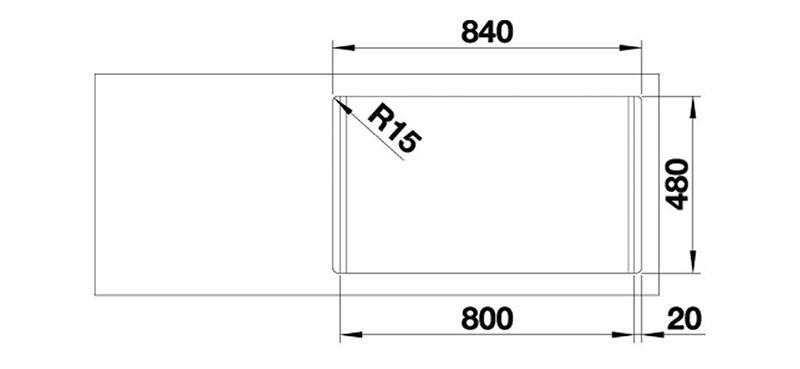 Chậu rửa chén inox BLANCO INOX DINAS 8S Hafele 570.27.209 5
