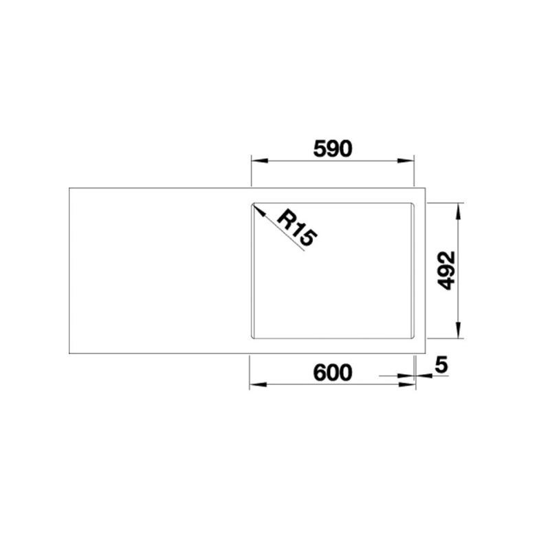 Chậu rửa chén Inox Plenta 6 Blanco 570.27.199