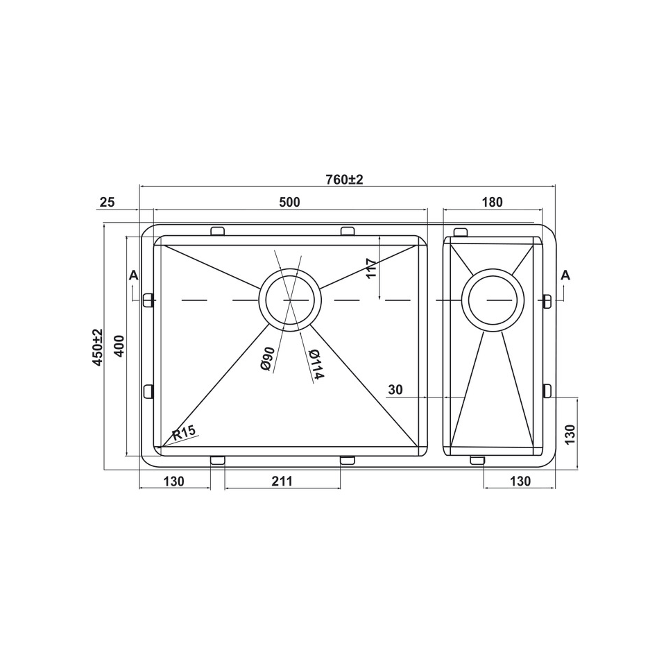Chậu rửa Inox HS21-SSN2S80P Hafele 567.94.080
