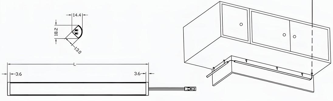 Đèn LED chiếu sáng tuyến tính âm tủ bếp Taura 31056 5