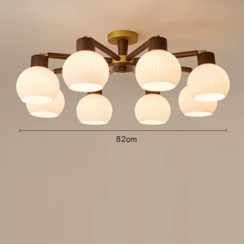 Đèn trần thân gỗ nhiều bóng Wabi-sabi tinh tế SBS5569