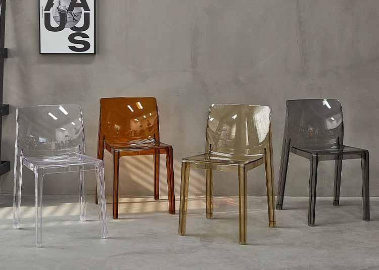 Ghế nhựa Acrylic trong suốt decor quán cafe ZW7438 8