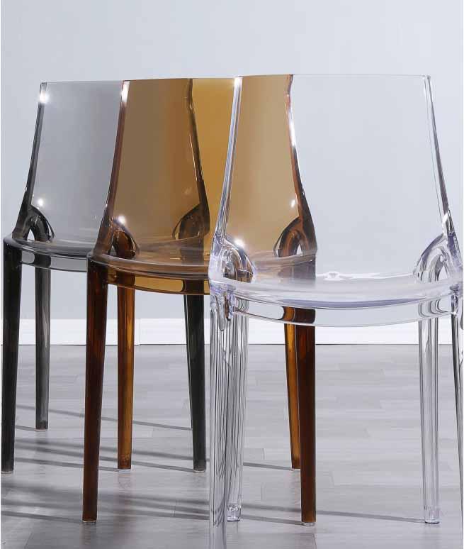 Ghế ăn nhựa Acrylic trong suốt nhiều màu ZW5837 13