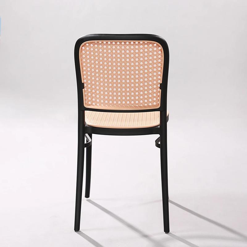 Ghế cà phê nhựa đúc giả mây đan Minimalist ST3042