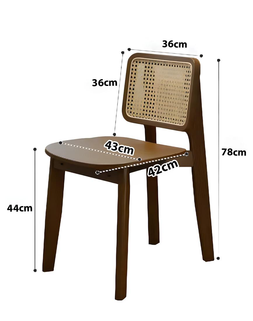 Ghế cafe khung gỗ tựa lưng mây đan tự nhiên AW095 7