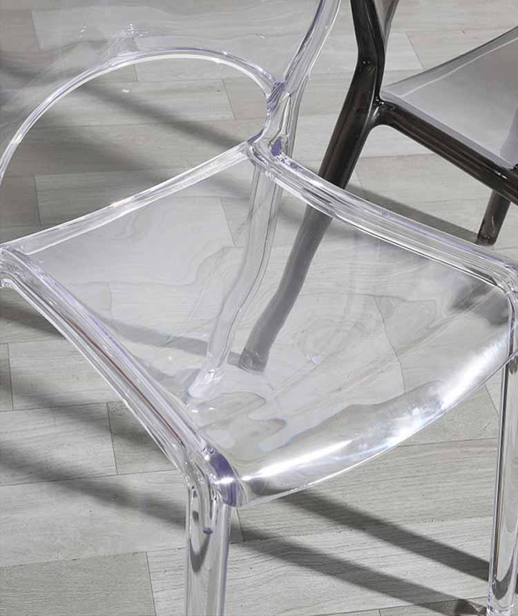 Ghế cafe lưng tựa bằng Acrylic trong suốt ZW6571 12