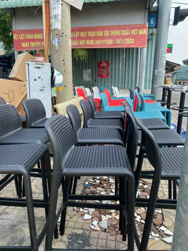 Ghế cao quầy bar ngoài trời bằng nhựa độc đáo ST3029