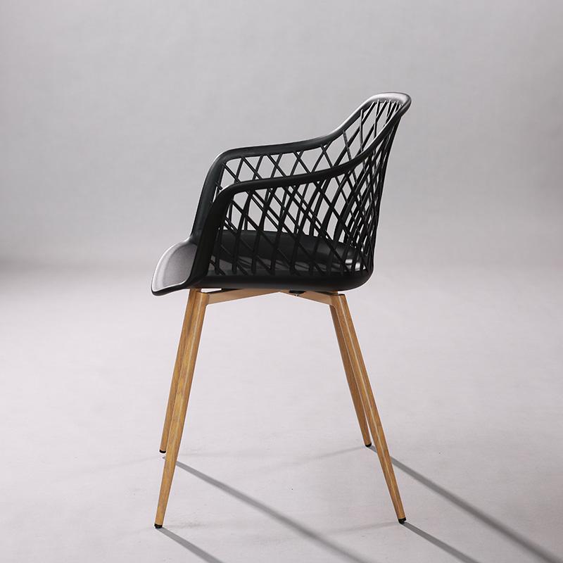 Ghế nhựa lưng lưới decor chân gỗ ST3014