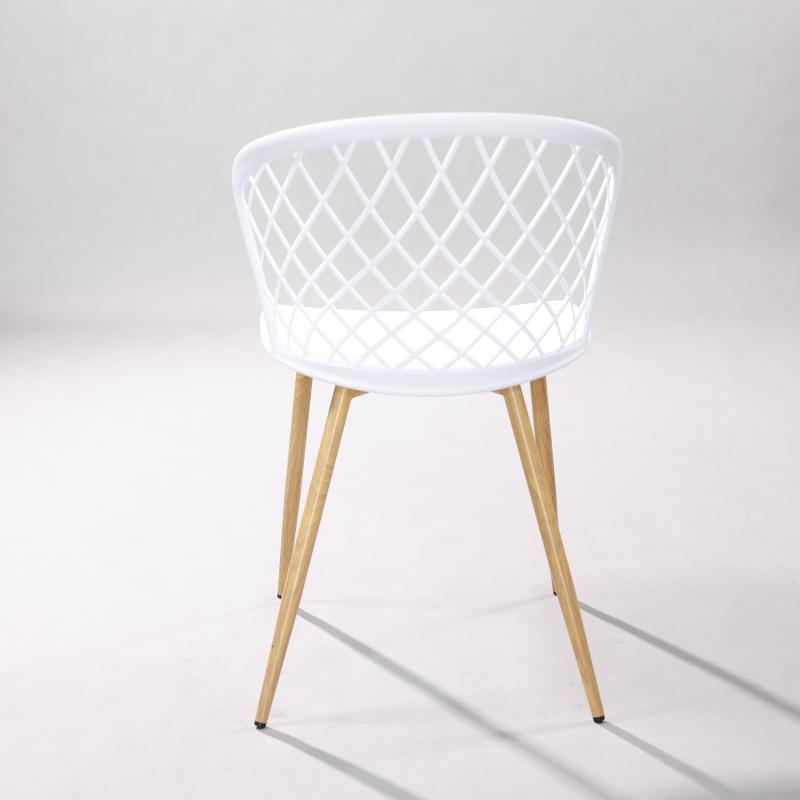 Ghế nhựa tựa lưng decor chân kim loại ST3013