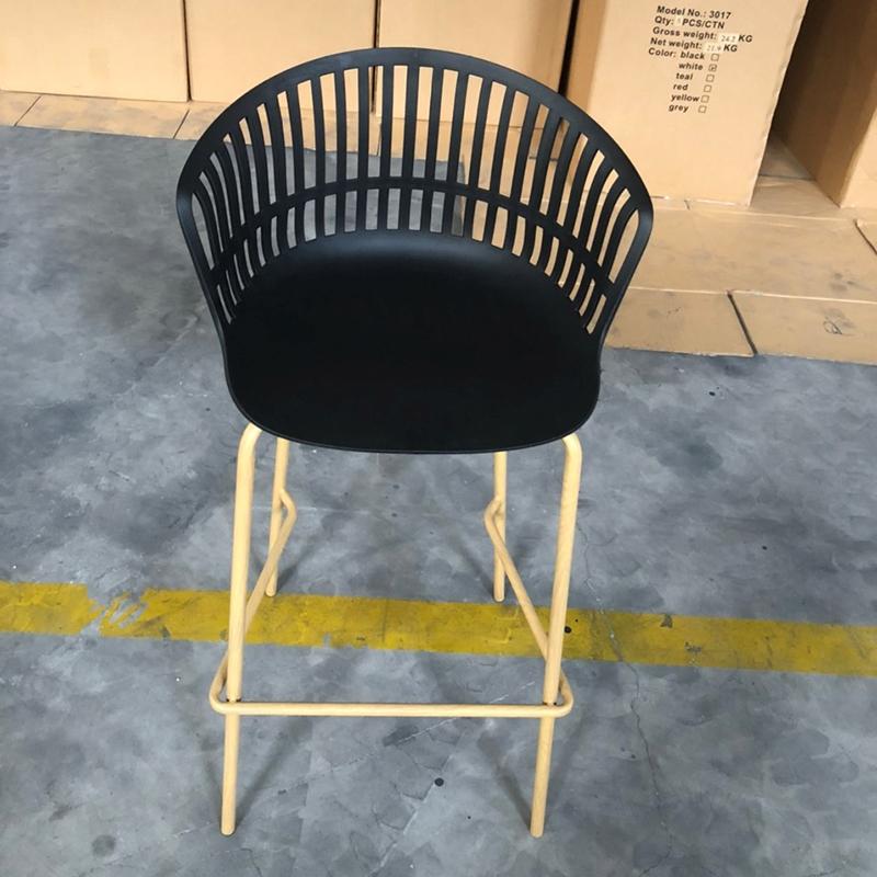 Ghế quầy bar mặt nhựa có lưng tựa hiện đại ST3031A