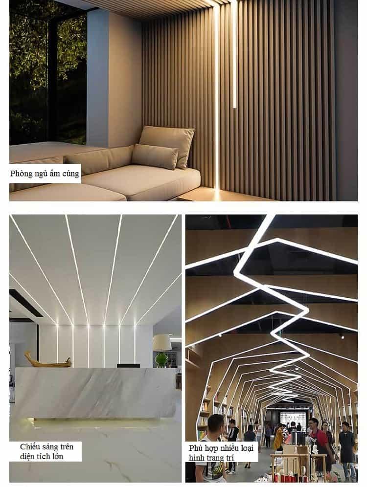 Máng đèn Led Nhôm Acrylic đa năng hiện đại