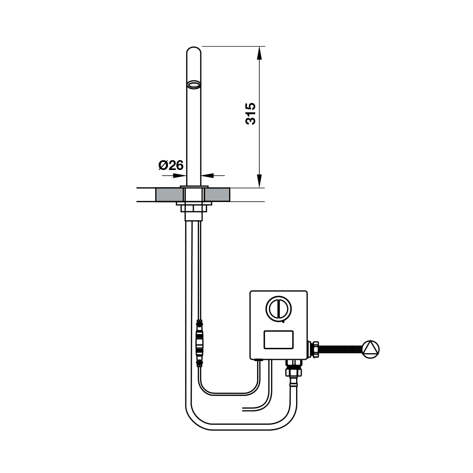 Vòi nước đặt bàn cảm biến Hafele 589.64.001
